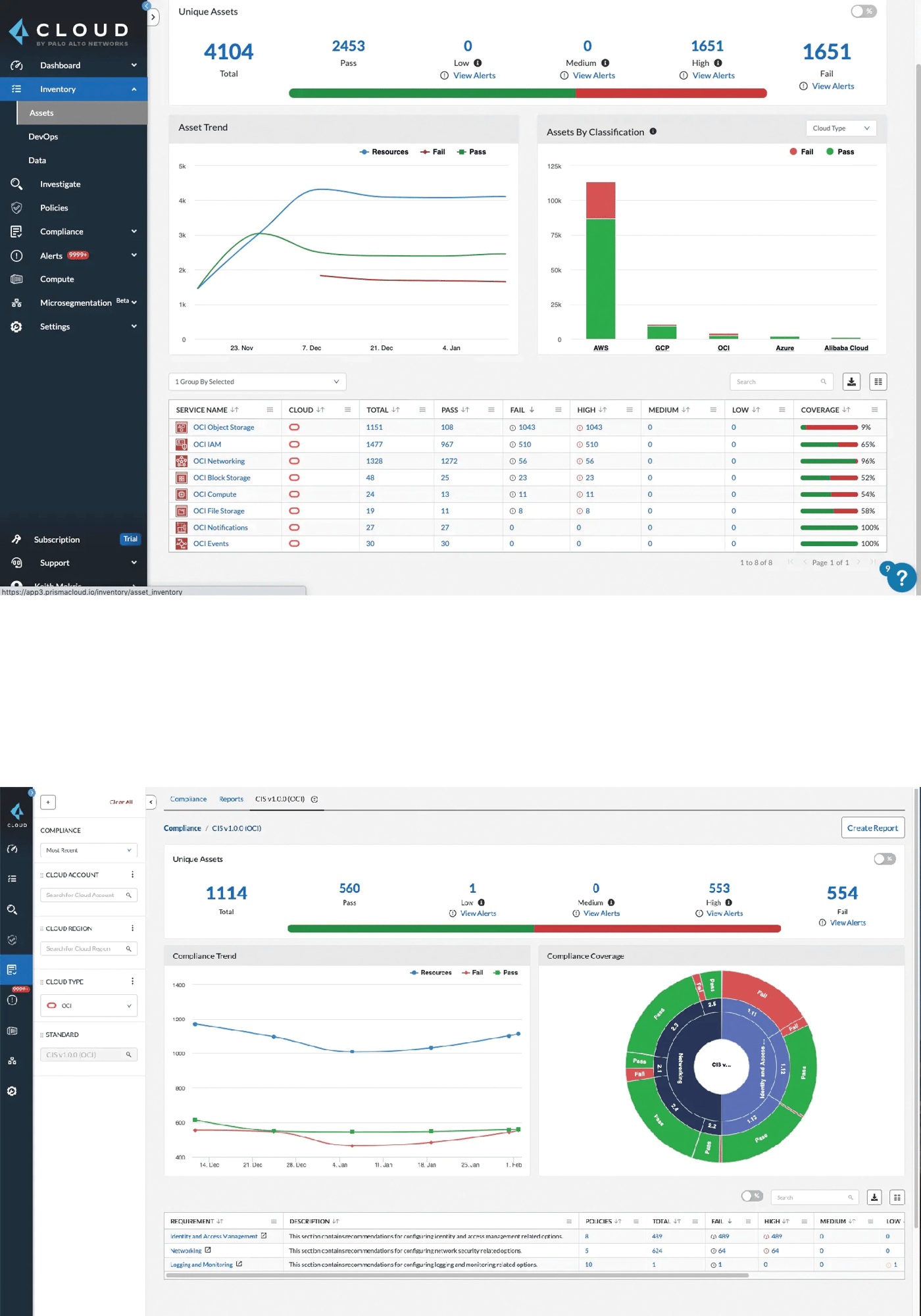 Prisma Cloud Interface